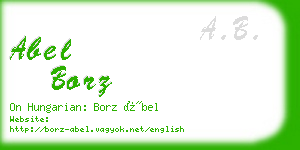 abel borz business card